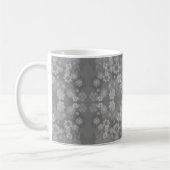 Schwarz-weißes graues Retro-Floral-Muster Kaffeetasse (Links)