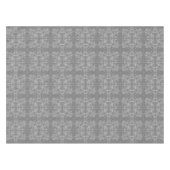 Schwarz-weißes graues Retro-Floral-Muster Tischdecke (Vorderseite (Horizontal))