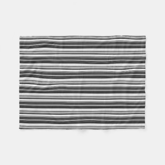 Schwarz-weißes graues Streifenmuster Fleecedecke (Vorderseite (Horizontal))