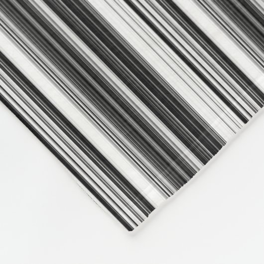 Schwarz-weißes graues Streifenmuster Fleecedecke (Ecke)