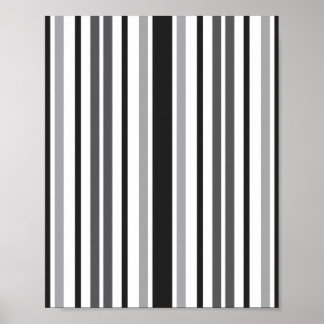 Schwarz-weißes graues Streifenmuster Poster
