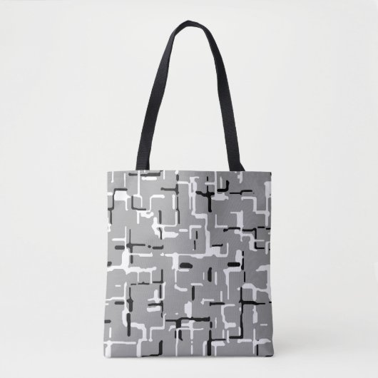 Schwarz-weißes Graumuster Tasche (Vorderseite)