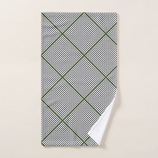 Schwarz-weißes Green Hexagon Pattern Badetuch Set (Handtuch)