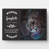 Schwarz-weißes Greenery Foto Schlange Memorial Fotoplatte (Vorderseite)