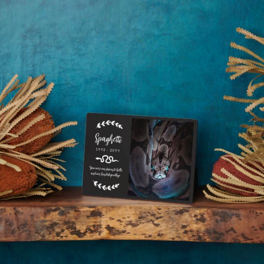 Schwarz-weißes Greenery Foto Schlange Memorial Fotoplatte (Seite)