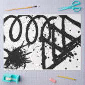 Schwarz-weißes großes Abstraktes Loop-Dreieck Seidenpapier (Basteln)