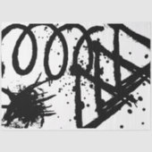 Schwarz-weißes großes Abstraktes Loop-Dreieck Seidenpapier (Vorderseite)