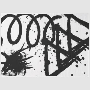 Schwarz-weißes großes Abstraktes Loop-Dreieck Seidenpapier