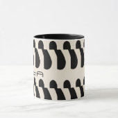 Schwarz-weißes großes Abstraktes Oblong-Muster Tasse (Zentrum)