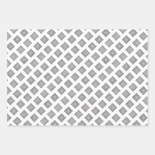 Schwarz-weißes Grünes Himmelbett Geschenkpapier Set (Vorderseite 3)