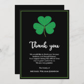Schwarz-weißes grünes Kleeblatt Clover Irish Beerd Dankeskarte (Vorne/Hinten)