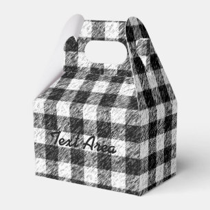Schwarz-weißes Grunge-Karopattern-Partygeschenkbox Geschenkschachtel