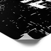 Schwarz-weißes Grunge Kopf motivierend Poster (Ecke)