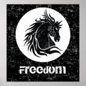 Schwarz-weißes Grunge Kopf motivierend Poster (Vorne)