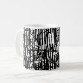 Schwarz-weißes Grunge Muster 11 oz. Kaffee-Tee-Tas Kaffeetasse (Vorderseite Links)
