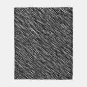 Schwarz-weißes Grunge-Muster Fleecedecke (Vorderseite)