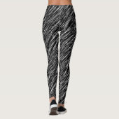 Schwarz-weißes Grunge-Muster Leggings (Rückseite)
