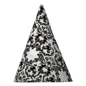 Schwarz-weißes Grungey Toile Partyhütchen (Rechts)
