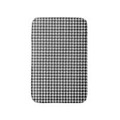 Schwarz-weißes Hahnentrittmuster - Abstrakte Zahle Badematte (Vorderseite Vertikal)