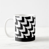 Schwarz-weißes Hahnentrittmuster Dreiecke Pfeile M Kaffeetasse (Links)