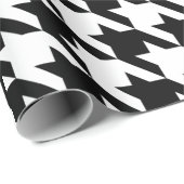 Schwarz-weißes Hahnentrittmuster Geschenkpapier (Rolleneckpunkt)