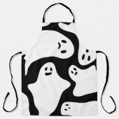 Schwarz-weißes Halloween-Gespenstermuster Schürze (Vorderseite)