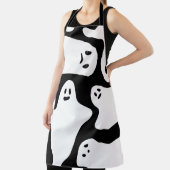 Schwarz-weißes Halloween-Gespenstermuster Schürze (InSitu)