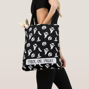 Schwarz-weißes Halloween-Halloween-Party Tasche