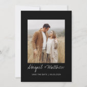 Schwarz-weißes handgeschriebenes Foto Einladung (Vorderseite)