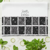 Schwarz-weißes Handtuch (Gefaltet)