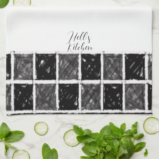 Schwarz-weißes Handtuch (Gefaltet)