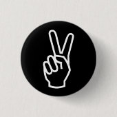 Schwarz-weißes Handzeichen, moderne Grafik Button (Vorderseite)