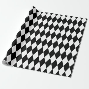 Schwarz-weißes Harlekin-Muster Geschenkpapier