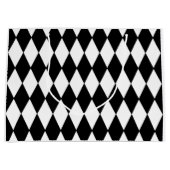 Schwarz-weißes Harlekin-Muster Große Geschenktüte (Vorderseite)