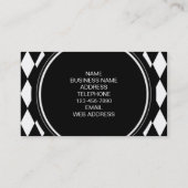 Schwarz-weißes Harlekin-Muster, Ihre Initiale Visitenkarte (Rückseite)