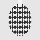 Schwarz-weißes Harlekin-Muster Ornament (Rückseite)
