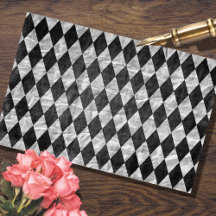 Schwarz-weißes Harlequin Dekoupage Tissue Paper