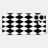 Schwarz-weißes Harlequin Diamonds-Musterdesign Case-Mate iPhone Hülle (Rückseite (Horizontal))