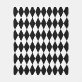 Schwarz-weißes Harlequin Diamonds-Musterdesign Fleecedecke (Vorderseite)