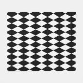 Schwarz-weißes Harlequin Diamonds-Musterdesign Fleecedecke (Vorderseite (Horizontal))