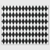 Schwarz-weißes Harlequin Diamonds-Musterdesign Geschenkpapier (Flach)