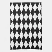 Schwarz-weißes Harlequin Diamonds-Musterdesign Geschirrtuch (Vertikal)