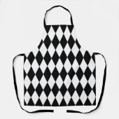 Schwarz-weißes Harlequin Diamonds-Musterdesign Schürze (Vorderseite)