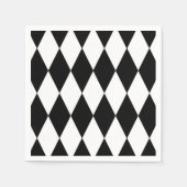 Schwarz-weißes Harlequin Diamonds-Musterdesign Serviette (Vorderseite)