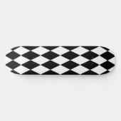 Schwarz-weißes Harlequin Diamonds-Musterdesign Skateboard (Horizontal)
