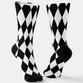 Schwarz-weißes Harlequin Diamonds-Musterdesign Socken