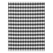 Schwarz-weißes Harlequin Diamonds-Musterdesign Tischdecke (Vorderseite)