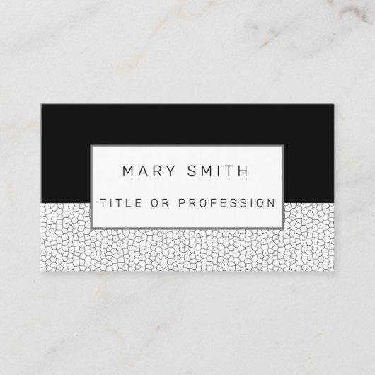 Schwarz-weißes Hartglas Visitenkarte (Vorderseite)