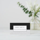 Schwarz-weißes Hartglas Visitenkarte (Stehend Vorderseite)