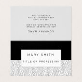 Schwarz-weißes Hartglas Visitenkarten (Außenseite Aufgefaltet)